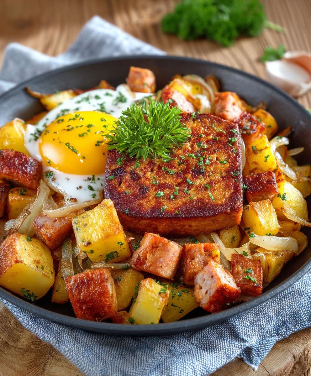 Kartoffel Leberkäse-Pfanne – bayerisches Hausmannskost Rezept voller Geschmack image 2