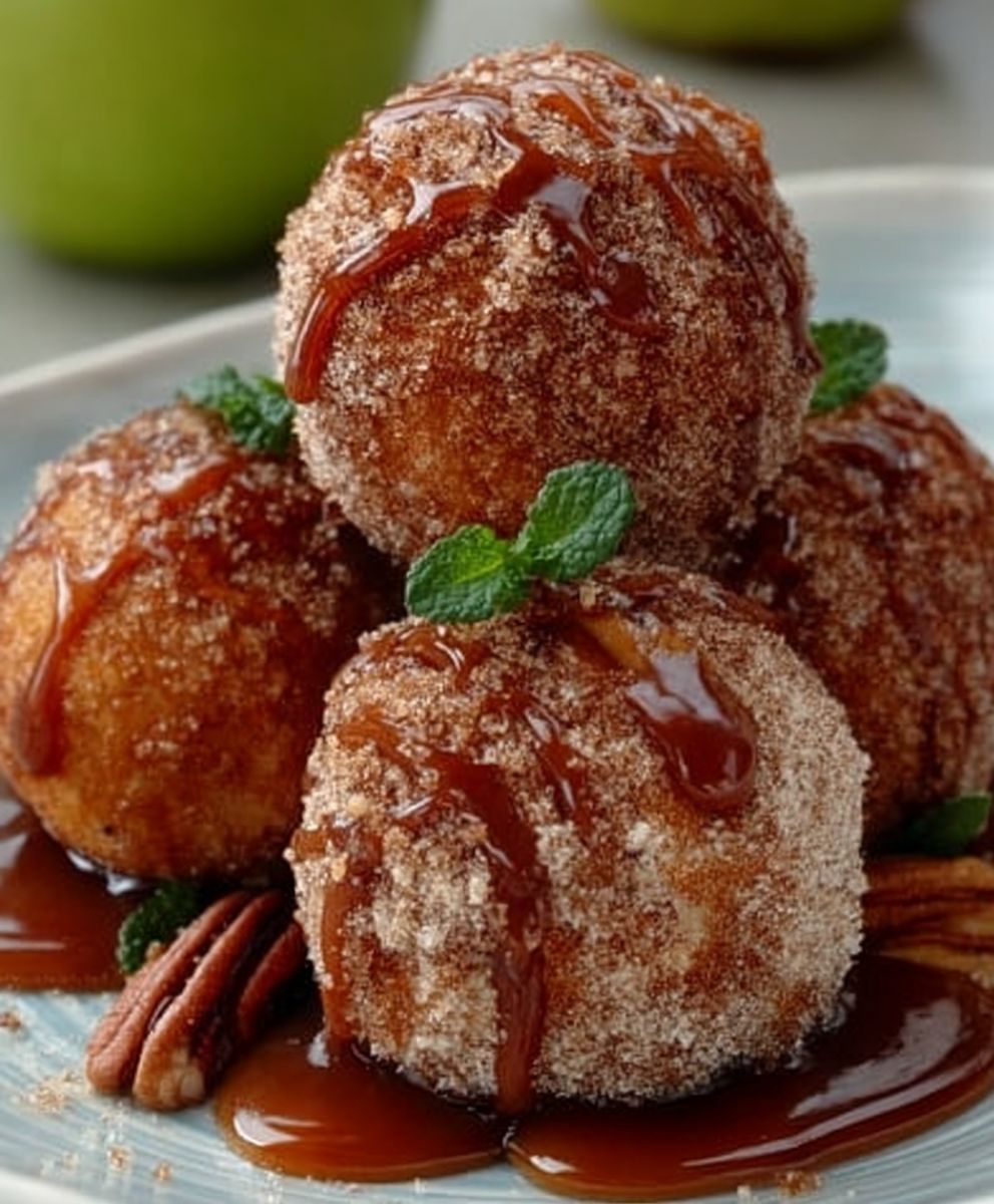 Knusprige Apfel-Pekannuss-Häppchen mit Zimtzucker und Karamell image 2