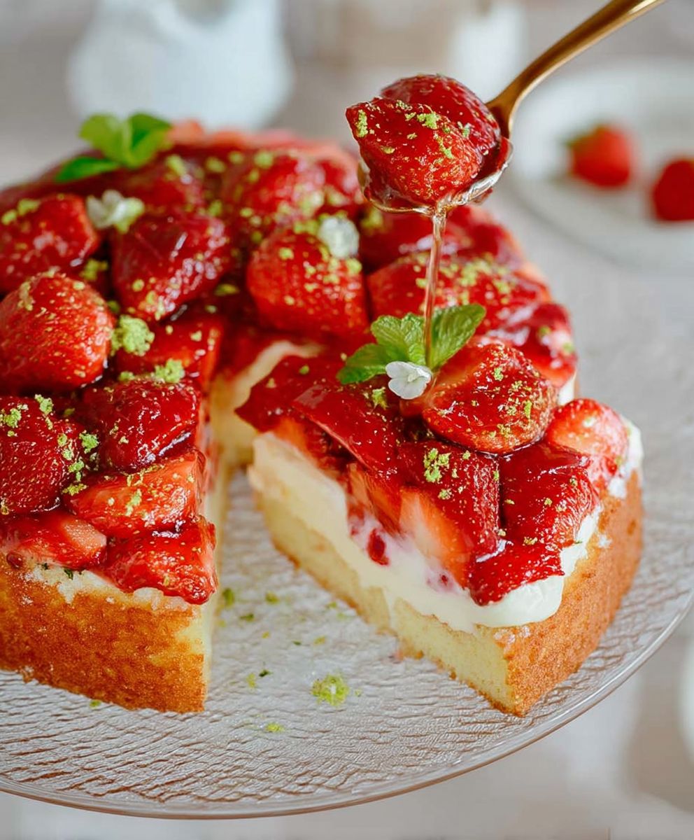 Erdbeerkuchen mit Pudding – Rezept | Die besten Erdbeerrezepte image 2