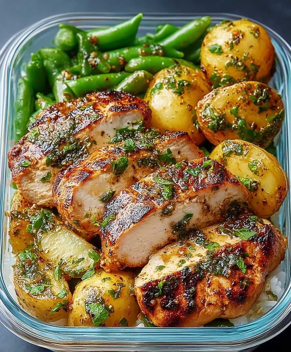 Gesunde Zitronen-Knoblauch-Hähnchen-Bowls zum Vorbereiten (Schnelles Rezept!) image 2