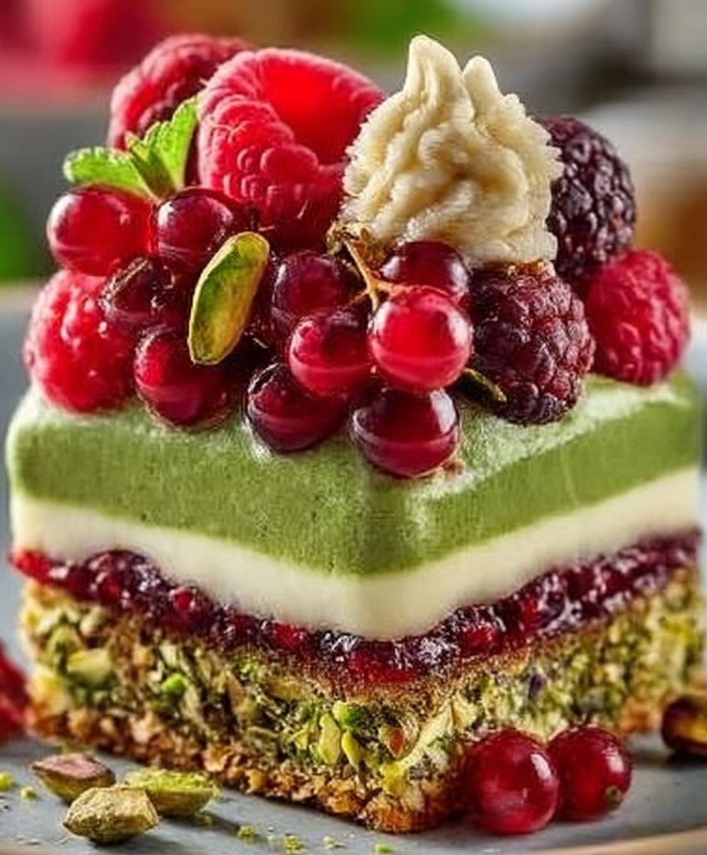 Köstlicher Pistazien- und Beerenkuchen image 2