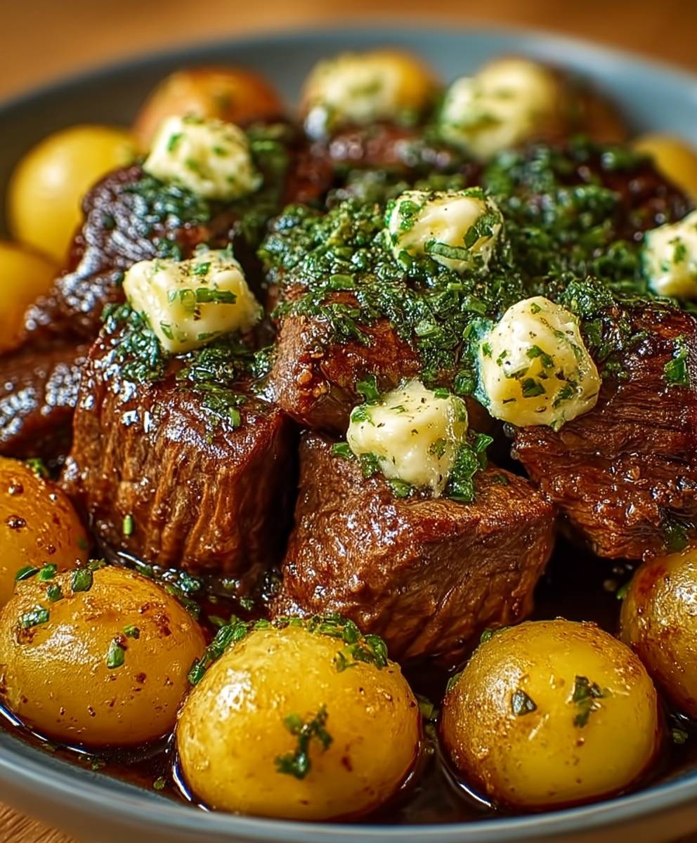 Rindfleisch mit Knoblauchbutter und Kartoffeln aus dem Slow Cooker image 2