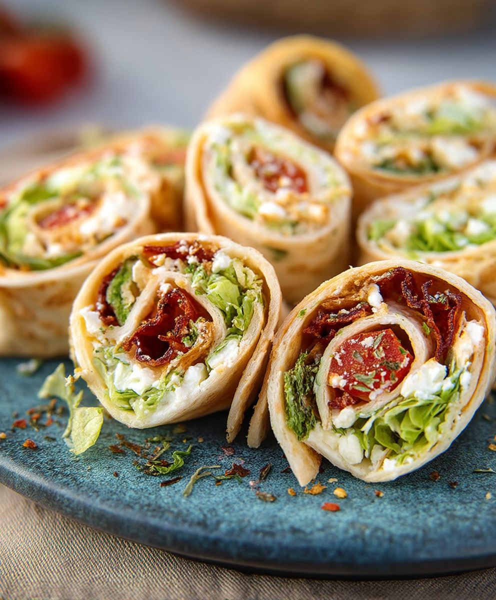 Wraps, mit Frischkäse gefüllte Vorspeisen, ein kalter Partysnack image 2