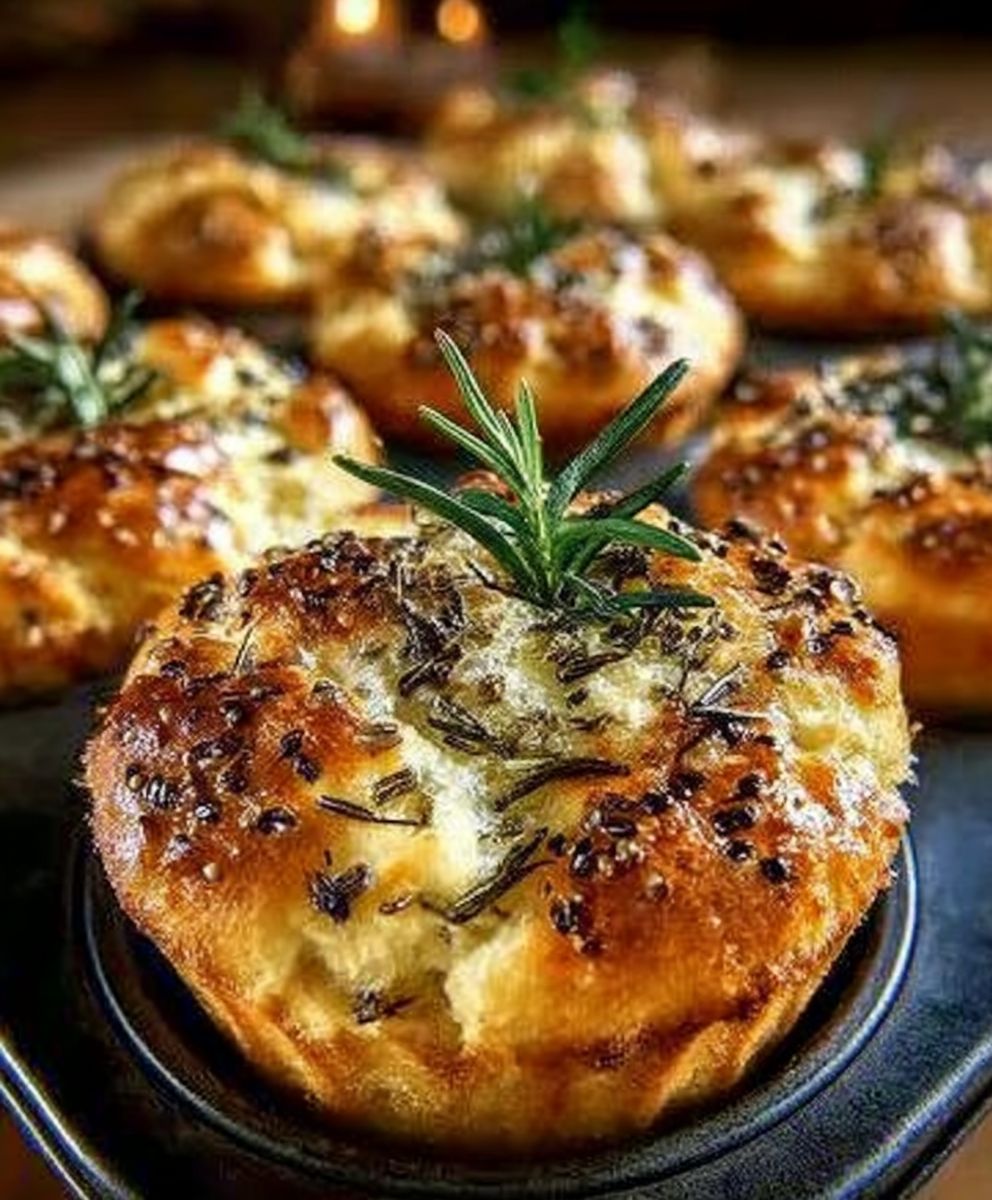 Entdecken Sie das köstliche Rezept für Rosmarin-Knoblauch-Focaccia-Muffins, das in jedem Haushalt für Begeisterung sorgt. image 2