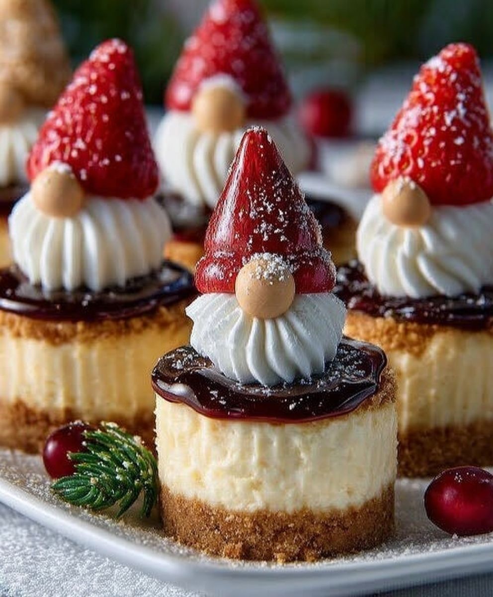 Gnome Mini Cheesecakes | Adorable No-Bake Winter Holiday Dessert image 2