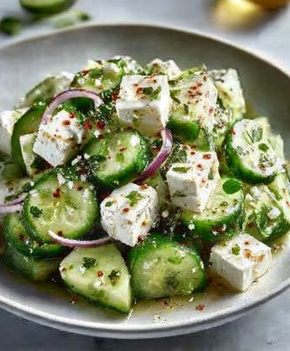 Gurken-Feta-Salat mit griechischem Zitronen-Vinaigrette image 2